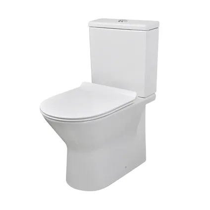 Aquazuro Livenza Toilette duobloc avec cuvette sans bride - blanc