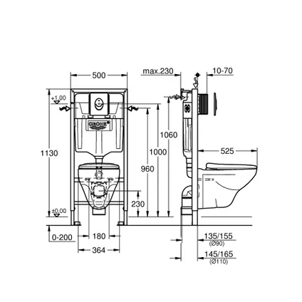 Grohe Solido Pack WC suspendu avec cuvette sans bride Geo - blanc – Image 4